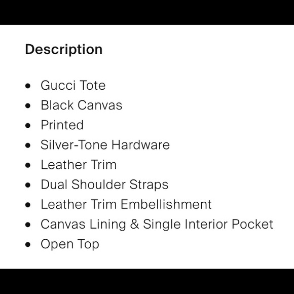 Gucci Monogram Leather/Canvas Tote Black - Picture 9 of 10